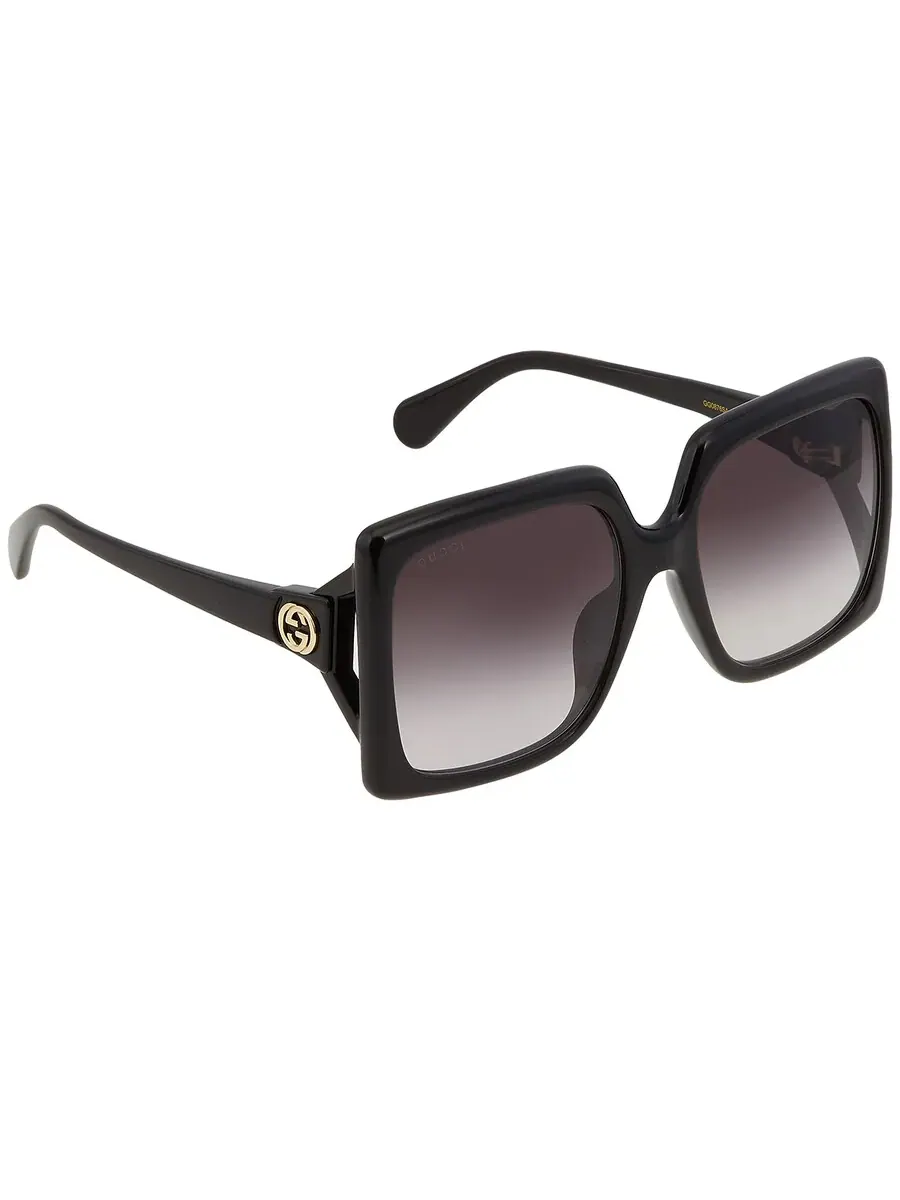 Женские солнцезащитные очки Gucci серого градиента квадратной формы GG0876SA 001 59 — изображение 3 из 5, черный