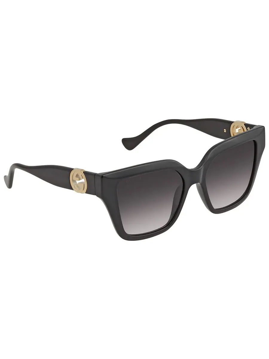 Женские солнцезащитные очки Gucci серого градиента квадратной формы GG1023S 008 54 — изображение 3 из 5, черный