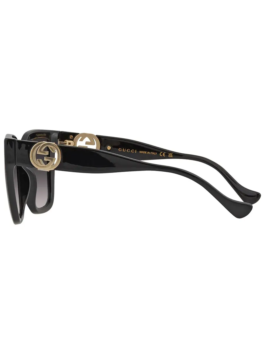 Женские солнцезащитные очки Gucci серого градиента квадратной формы GG1023S 008 54 — изображение 4 из 5, черный