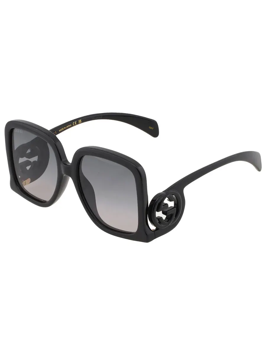 Женские солнцезащитные очки Gucci серого градиента квадратной формы GG1326S 001 58 — изображение 3 из 6, черный