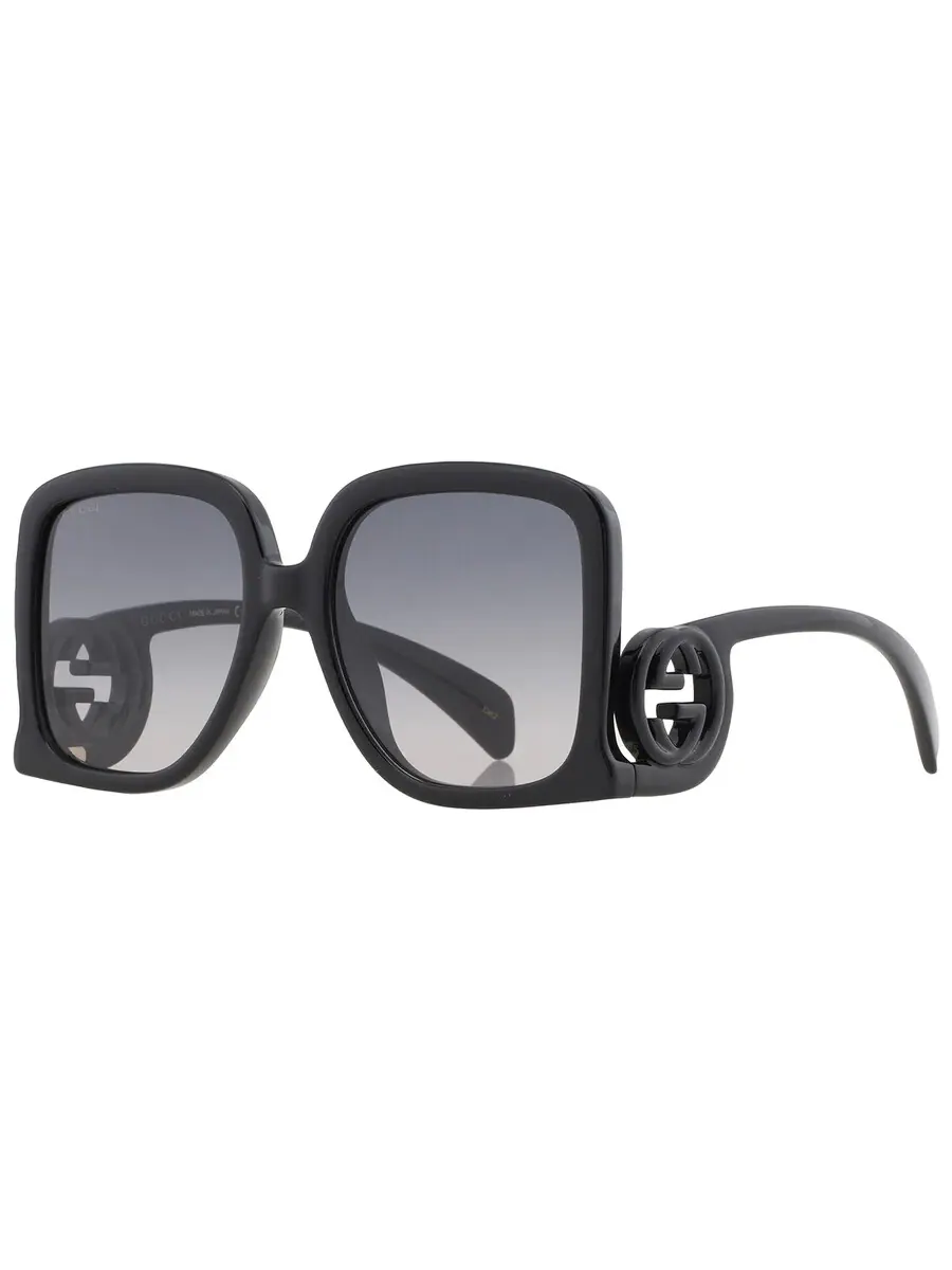 Женские солнцезащитные очки Gucci серого градиента квадратной формы GG1326S 001 58 — изображение 5 из 6, черный