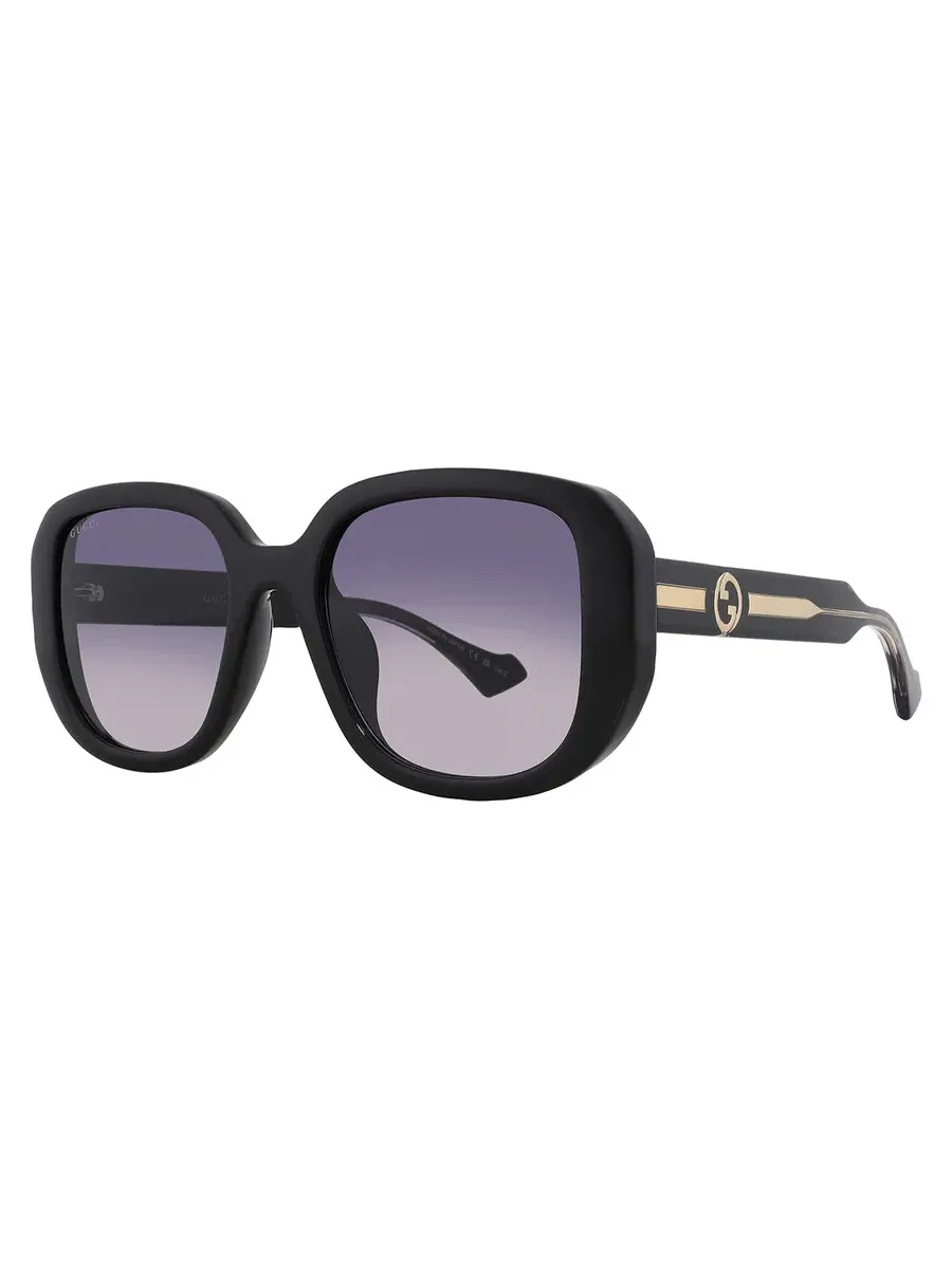 Женские солнцезащитные очки Gucci серого градиента квадратной формы GG1557SK 001 54 — изображение 2 из 5, черный