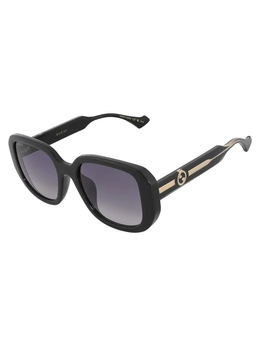 Женские солнцезащитные очки Gucci серого градиента квадратной формы GG1557SK 001 54 — изображение 3 из 5, черный
