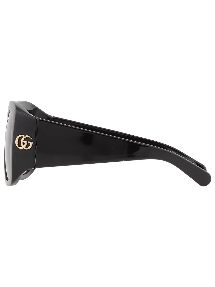 Женские квадратные солнцезащитные очки Gucci серого цвета GG1402S 001 55 — изображение 4 из 6, черный