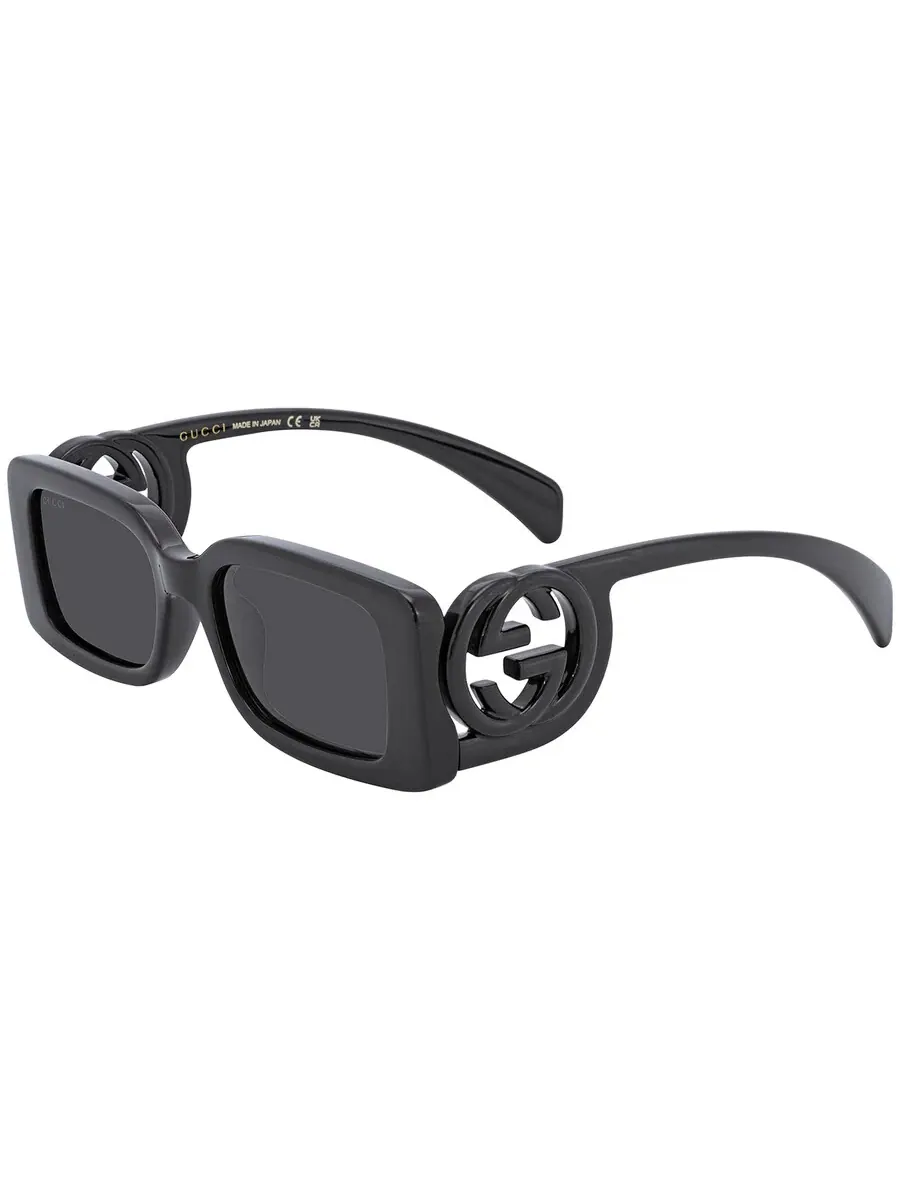 Женские солнцезащитные очки Gucci серого цвета прямоугольной формы GG1325S 001 54 — изображение 3 из 6, черный