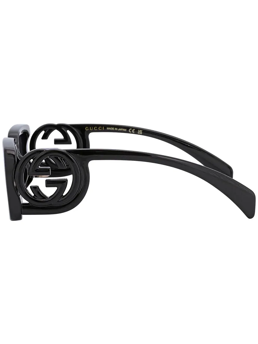 Женские солнцезащитные очки Gucci серого цвета прямоугольной формы GG1325S 001 54 — изображение 4 из 6, черный