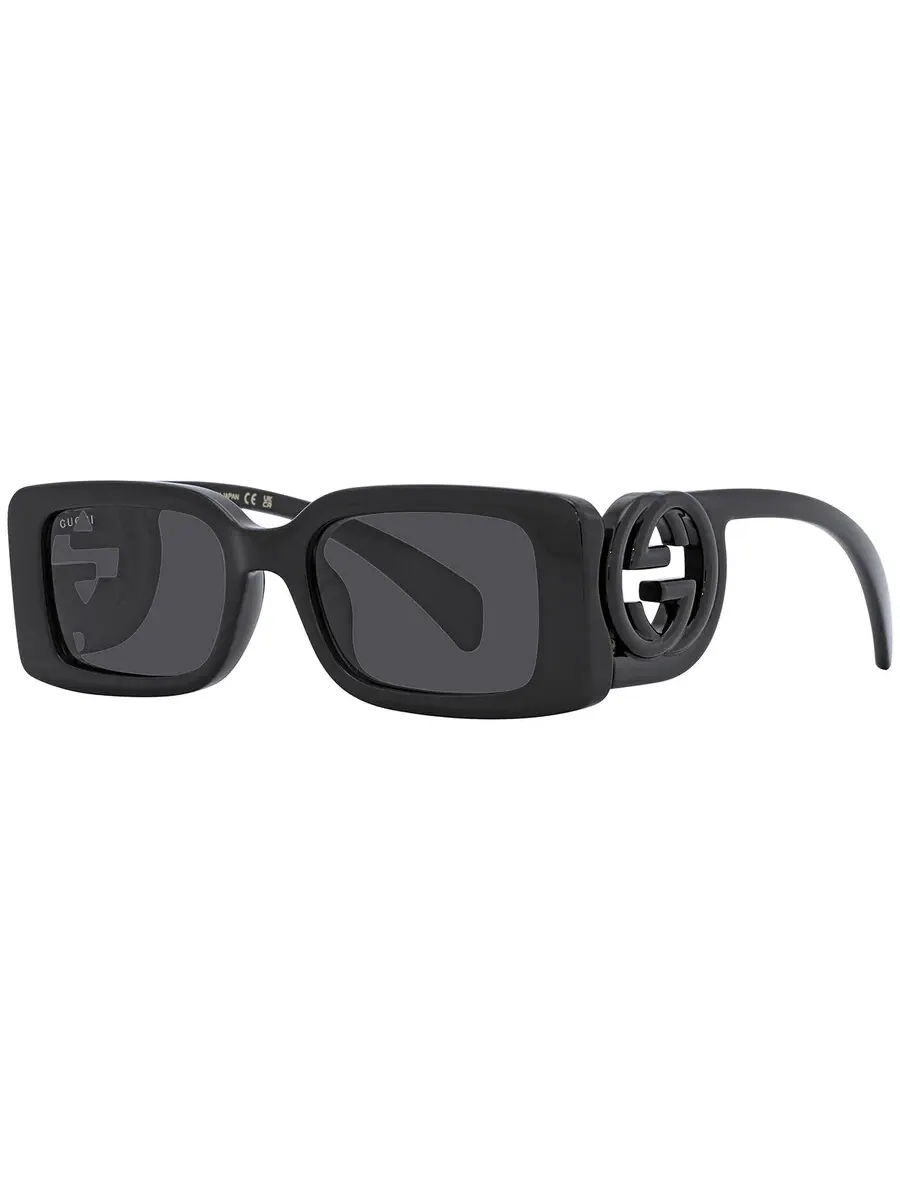 Женские солнцезащитные очки Gucci серого цвета прямоугольной формы GG1325S 001 54 — изображение 5 из 6, черный
