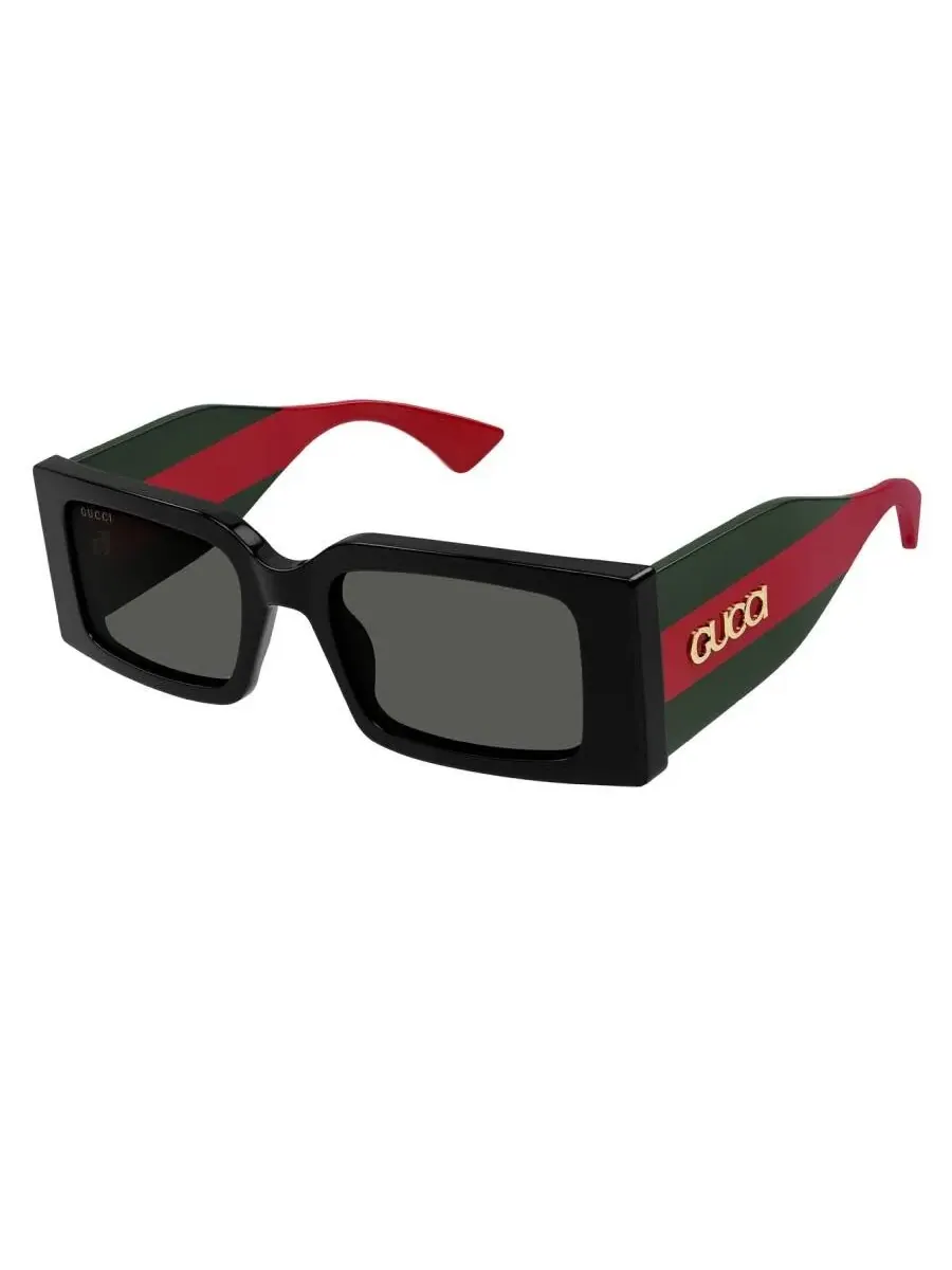 Женские солнцезащитные очки Gucci серого цвета прямоугольной формы GG1860S 001 52 — изображение 2 из 4, черный