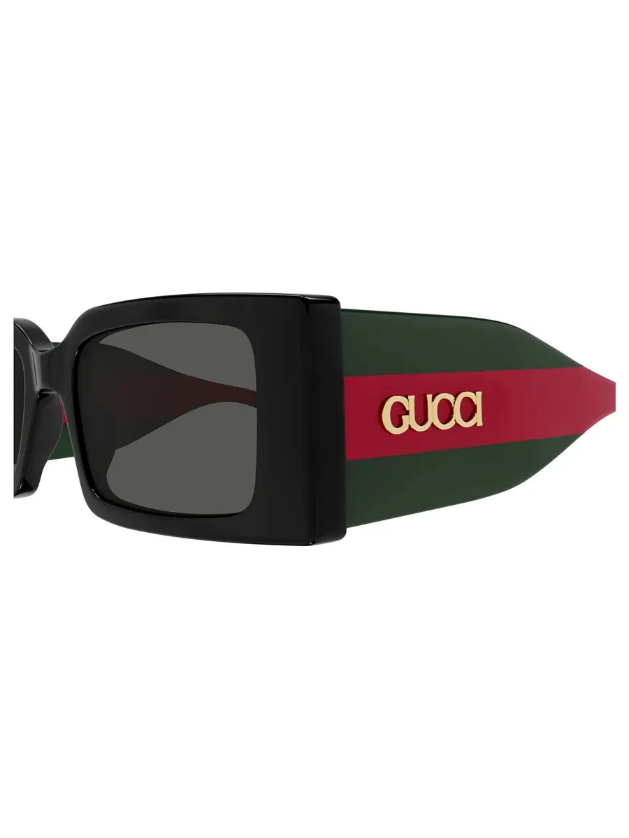 Женские солнцезащитные очки Gucci серого цвета прямоугольной формы GG1860S 001 52 — изображение 3 из 4, черный