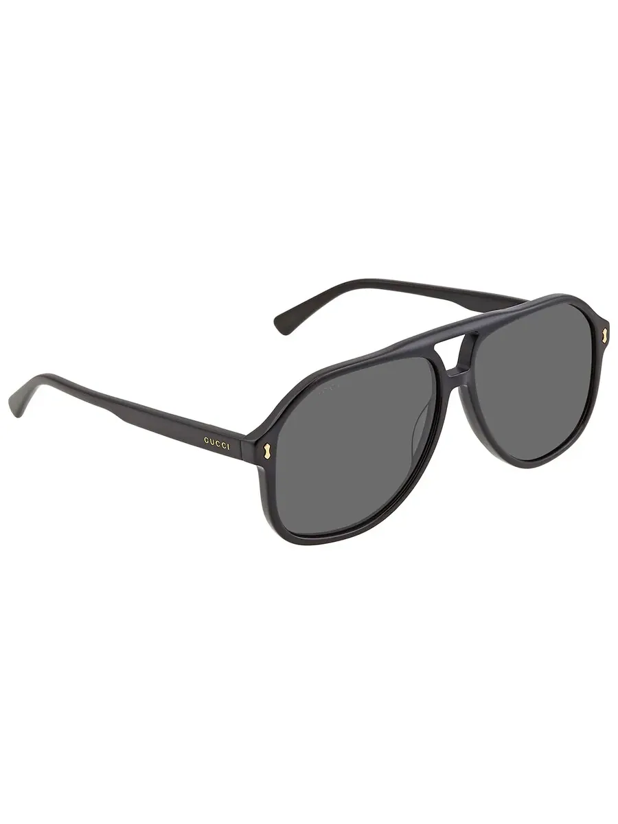 Мужские солнцезащитные очки Gucci Grey Pilot GG1042S 001 60 — изображение 3 из 5, серый