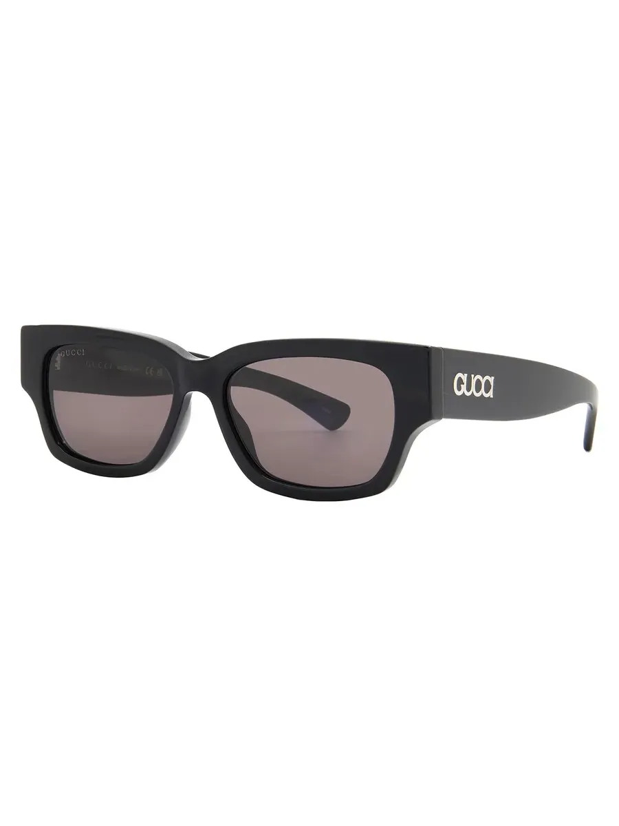Мужские солнцезащитные очки Gucci Grey Pilot GG1794S 001 54 — изображение 2 из 5, черный