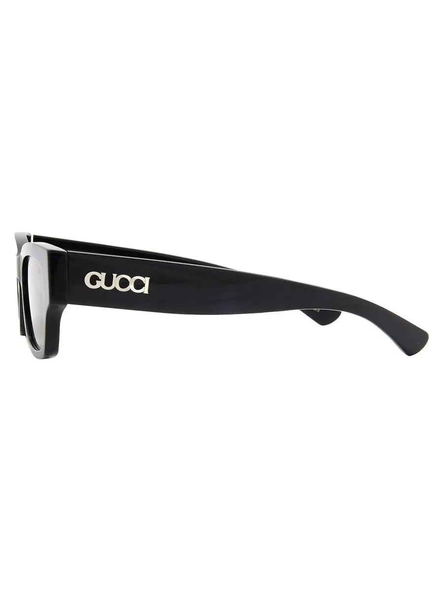 Мужские солнцезащитные очки Gucci Grey Pilot GG1794S 001 54 — изображение 3 из 5, черный