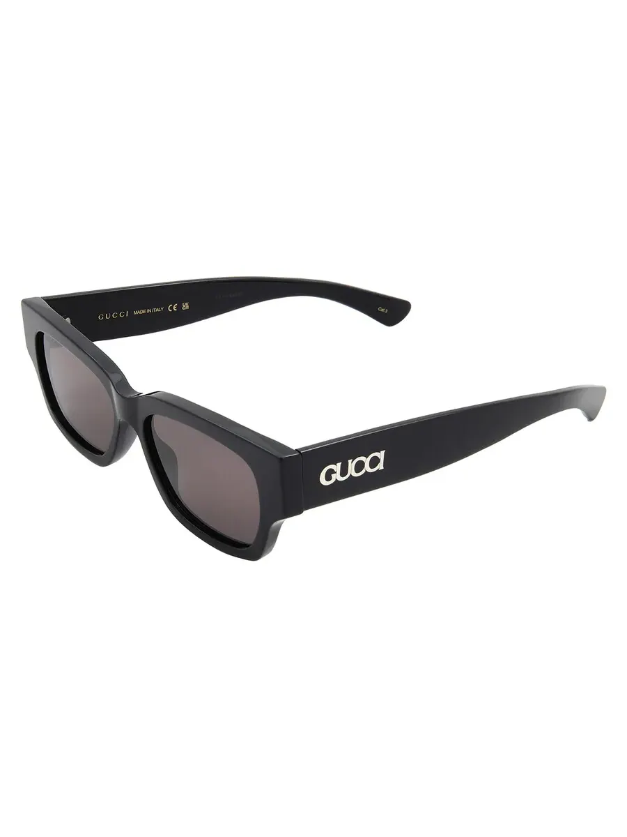 Мужские солнцезащитные очки Gucci Grey Pilot GG1794S 001 54 — изображение 4 из 5, черный