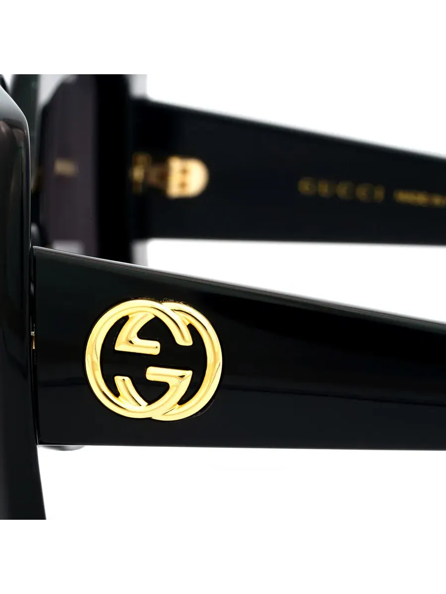 Женские солнцезащитные очки Gucci серого цвета прямоугольной формы GG0896S 001 52 — изображение 4 из 6, черный