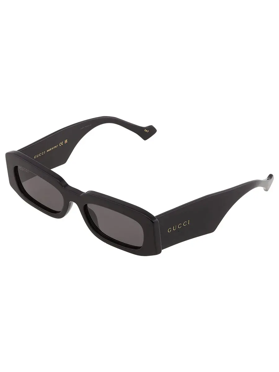 Серые мужские прямоугольные солнцезащитные очки Gucci GG1426S 001 54 — изображение 3 из 6, черный