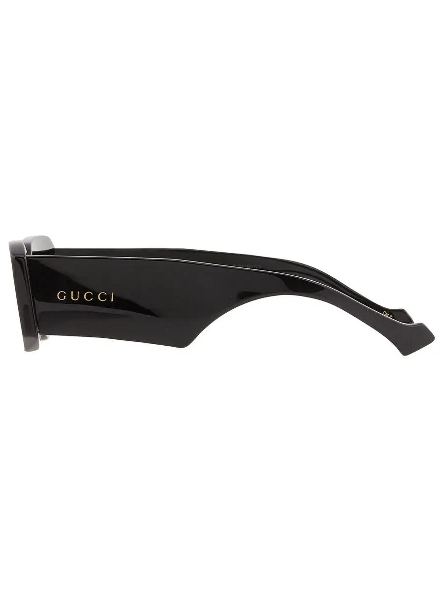 Серые мужские прямоугольные солнцезащитные очки Gucci GG1426S 001 54 — изображение 4 из 6, черный