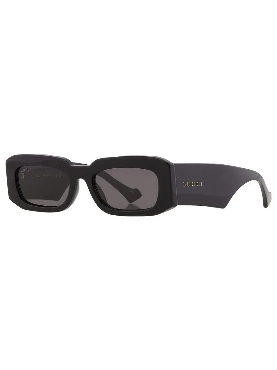 Серые мужские прямоугольные солнцезащитные очки Gucci GG1426S 001 54 — изображение 5 из 6, черный