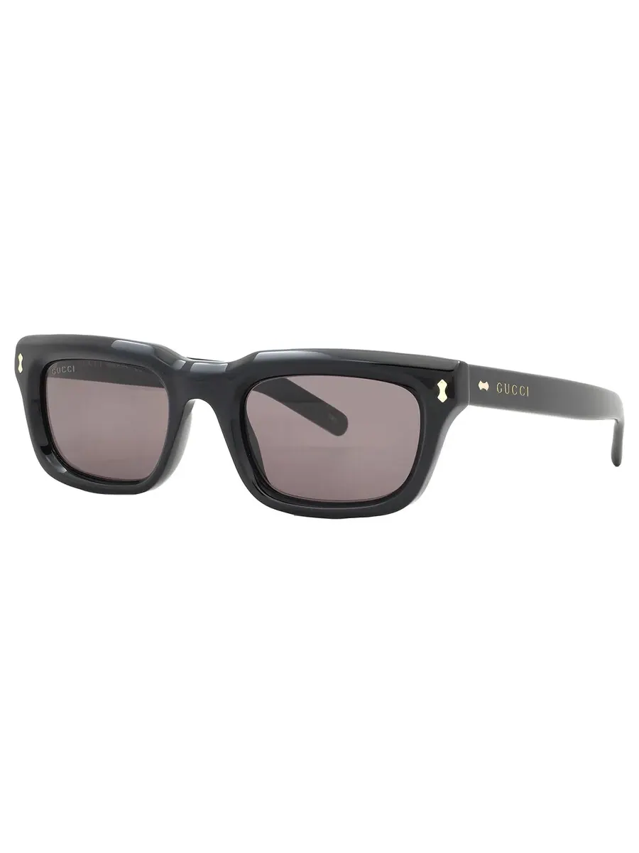 Серые мужские прямоугольные солнцезащитные очки Gucci GG1524S 001 51 — изображение 3 из 6, черный
