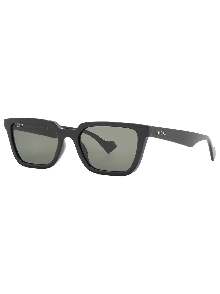 Серые мужские прямоугольные солнцезащитные очки Gucci GG1539S 001 55 — изображение 2 из 5, черный