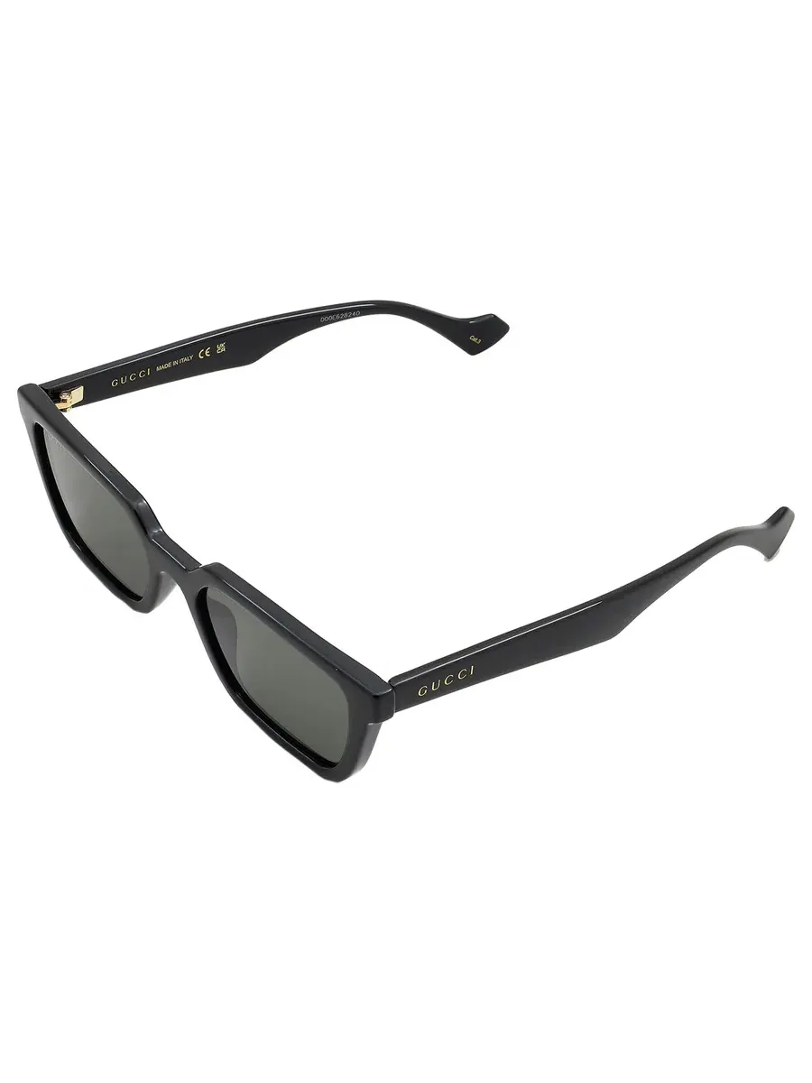 Серые мужские прямоугольные солнцезащитные очки Gucci GG1539S 001 55 — изображение 3 из 5, черный