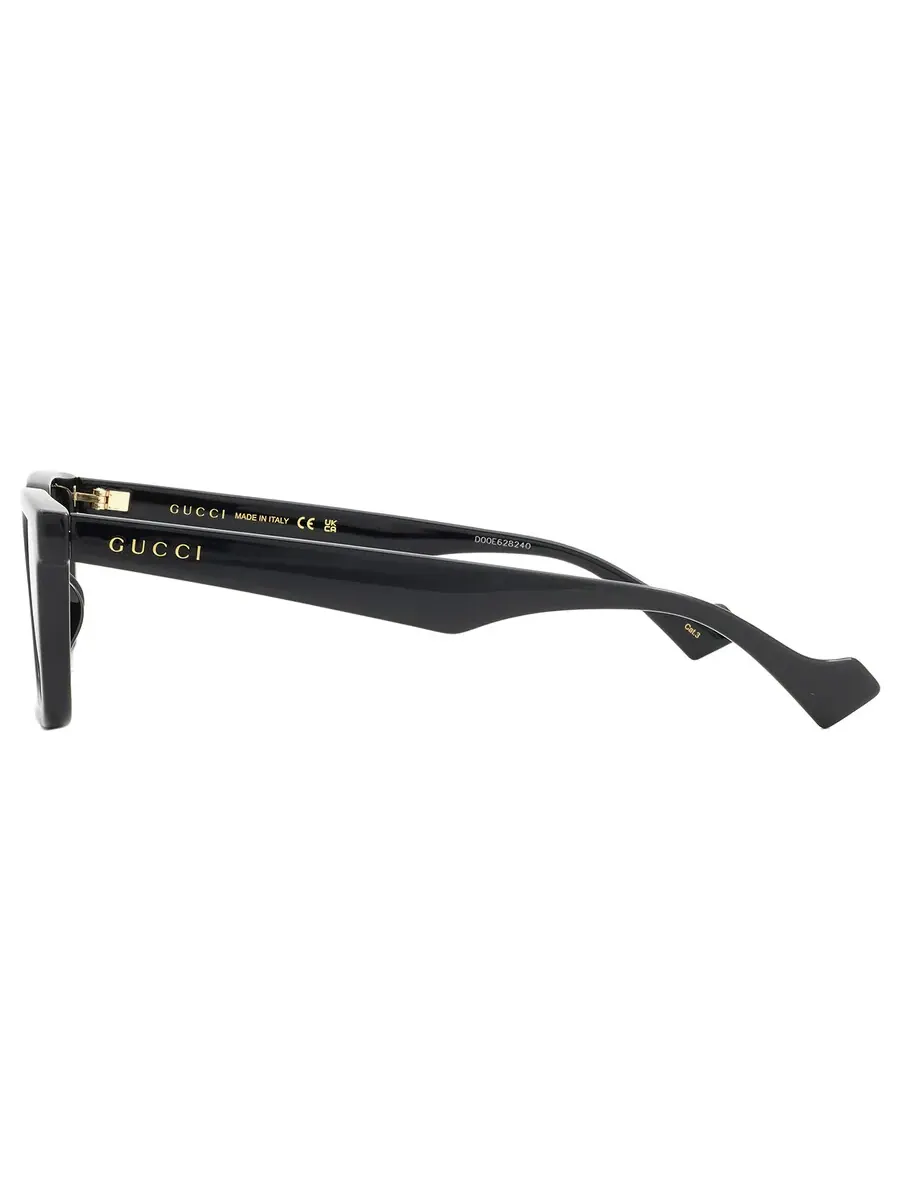 Серые мужские прямоугольные солнцезащитные очки Gucci GG1539S 001 55 — изображение 4 из 5, черный