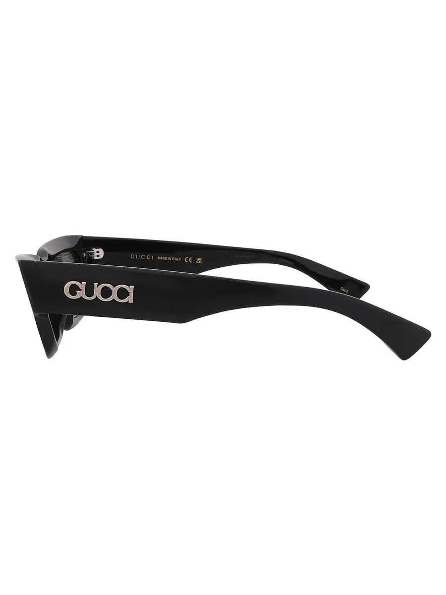 Серые мужские прямоугольные солнцезащитные очки Gucci GG1838S 001 52 — изображение 4 из 5, черный