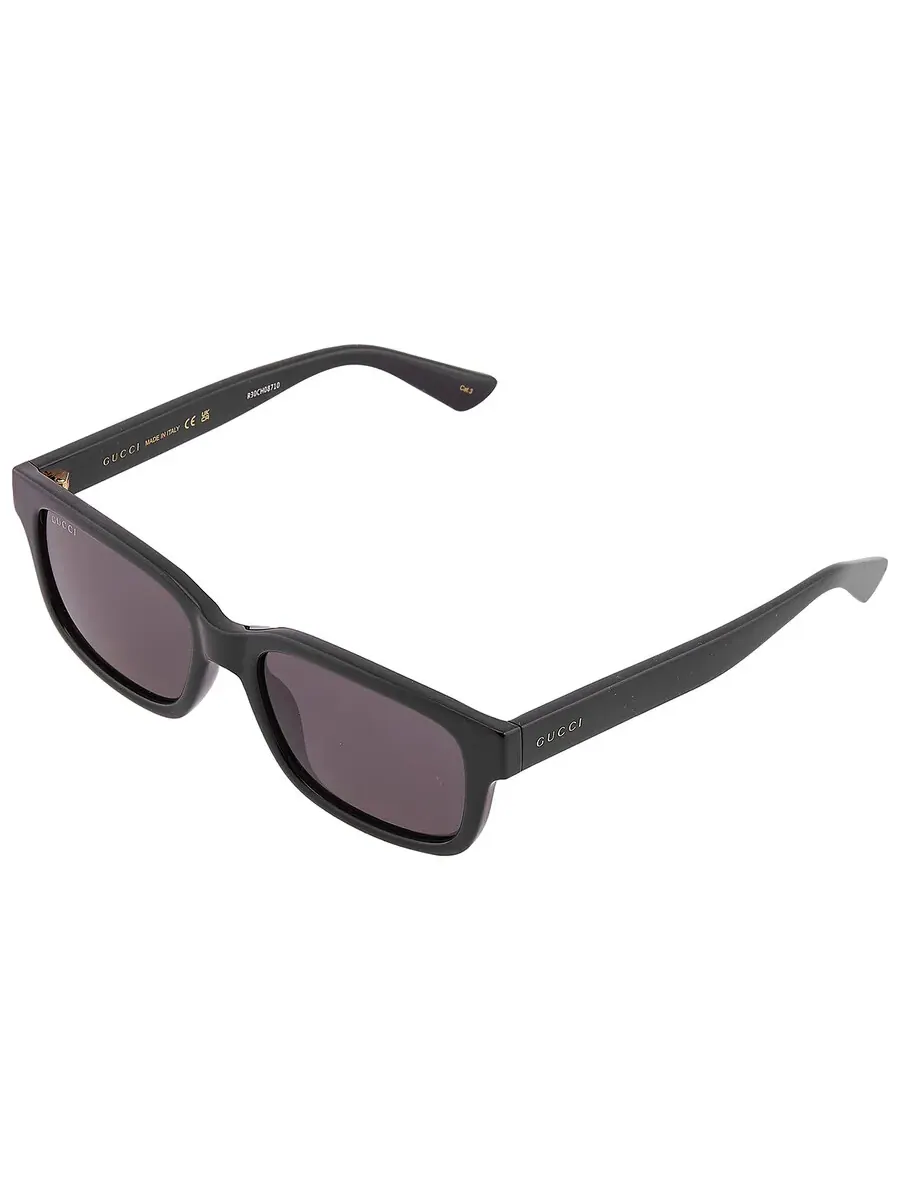Серые мужские прямоугольные солнцезащитные очки Gucci GG1583S 001 56 — изображение 4 из 6, черный