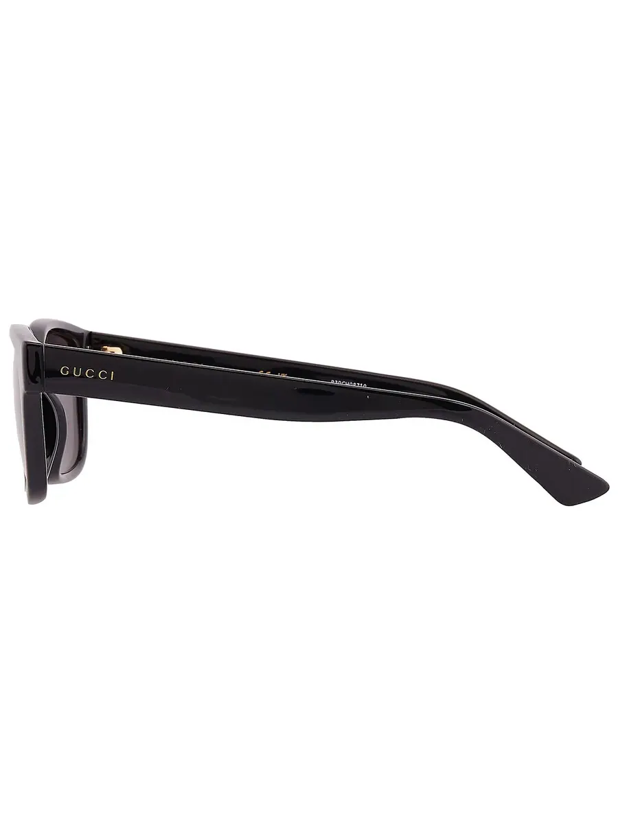 Серые мужские прямоугольные солнцезащитные очки Gucci GG1583S 001 56 — изображение 5 из 6, черный
