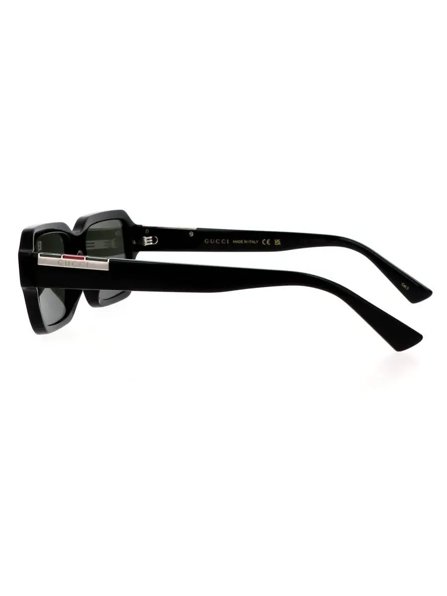 Мужские прямоугольные солнцезащитные очки Gucci серого цвета GG1887S 001 54 — изображение 3 из 4, черный