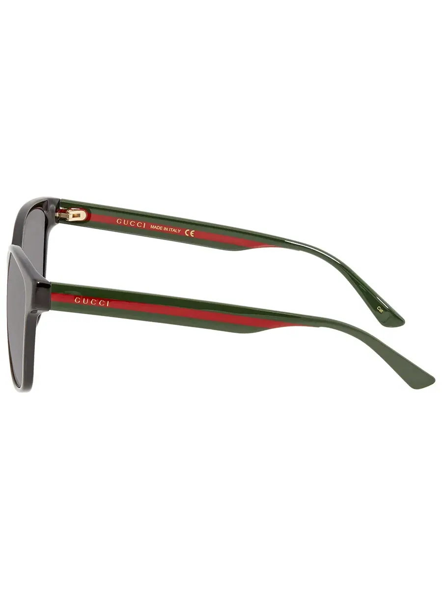 Очки солнцезащитные унисекс Gucci серые прямоугольные GG0417SK 001 56, черный/мультиколор — изображение 3 из 4