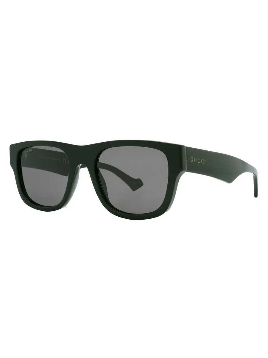 Мужские солнцезащитные очки Gucci Grey Square GG1427S 001 53 — изображение 5 из 6, черный