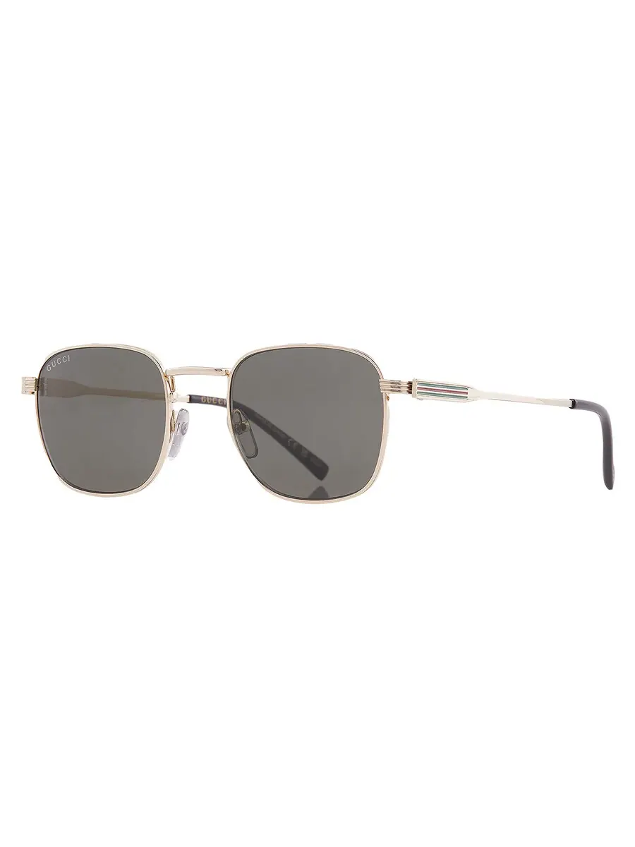 Мужские солнцезащитные очки Gucci Grey Sport GG1876S 001 50 — изображение 2 из 5, золото