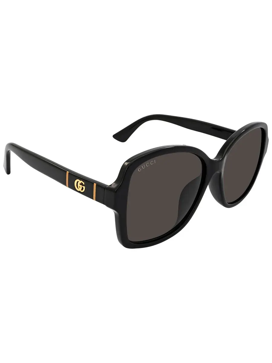 Женские солнцезащитные очки Gucci Grey Square GG0765SA 002 57 — изображение 3 из 5, черный