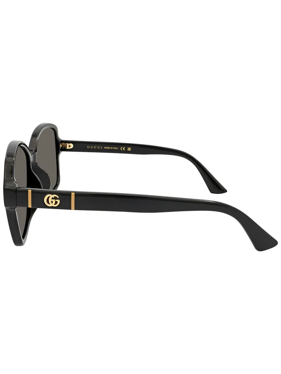 Женские солнцезащитные очки Gucci Grey Square GG0765SA 002 57 — изображение 4 из 5, черный