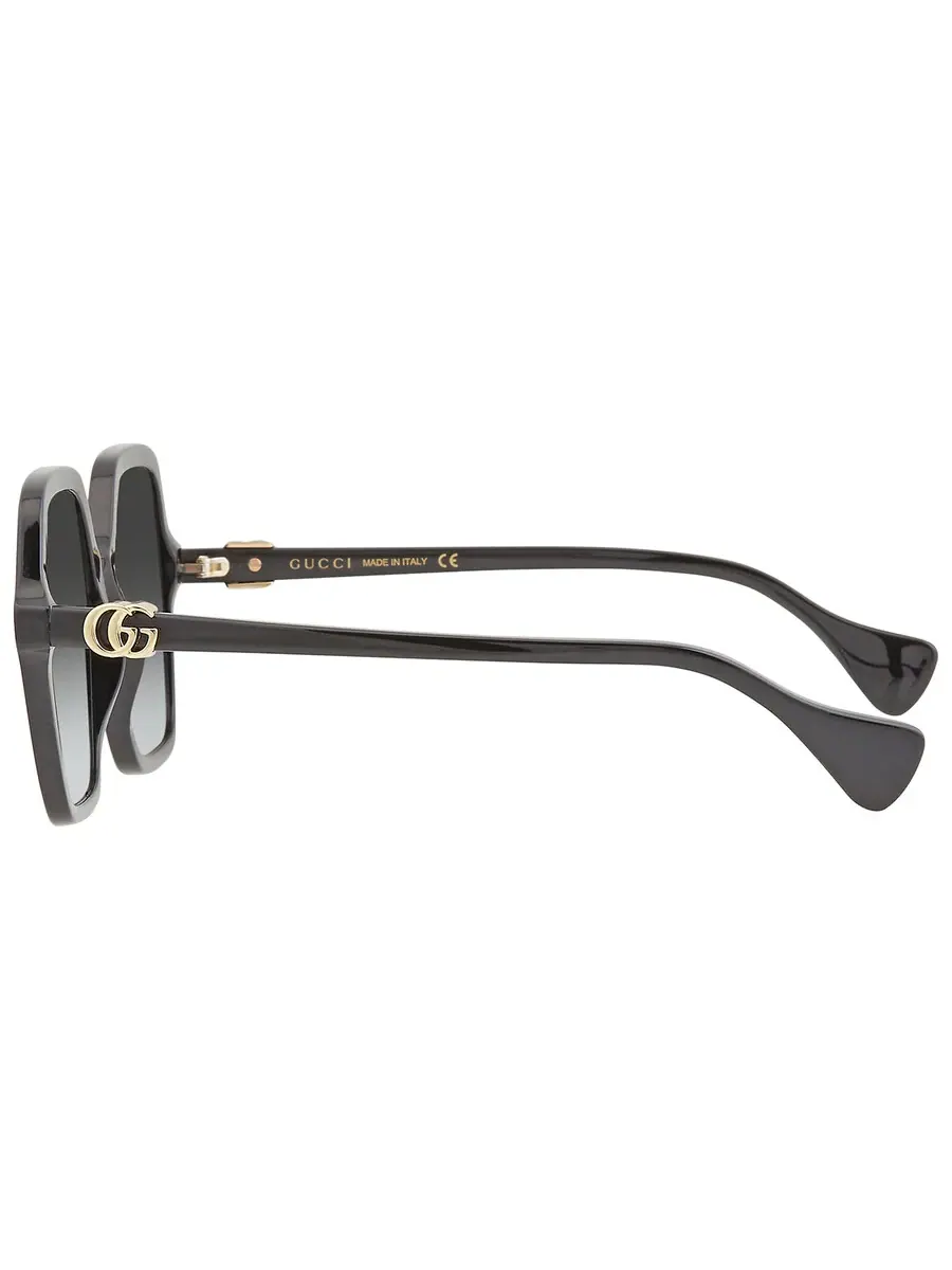 Женские солнцезащитные очки Gucci серого квадратного цвета GG1072S 001 56 — изображение 4 из 5, черный