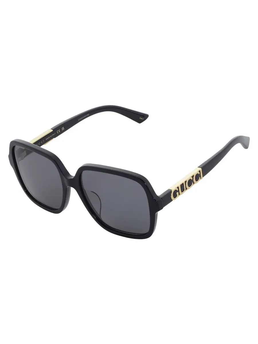Женские солнцезащитные очки Gucci Grey Square GG1189SA 002 59 — изображение 3 из 5, серый/черный