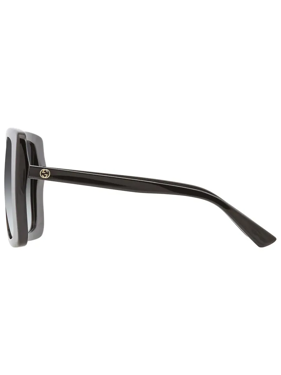 Женские солнцезащитные очки Gucci Grey Square GG1314S 001 55 — изображение 5 из 6, черный