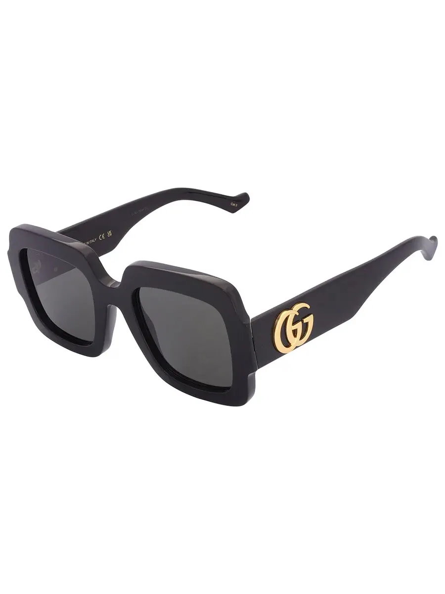 Женские солнцезащитные очки Gucci Grey Square GG1547S 001 50 — изображение 4 из 6, черный