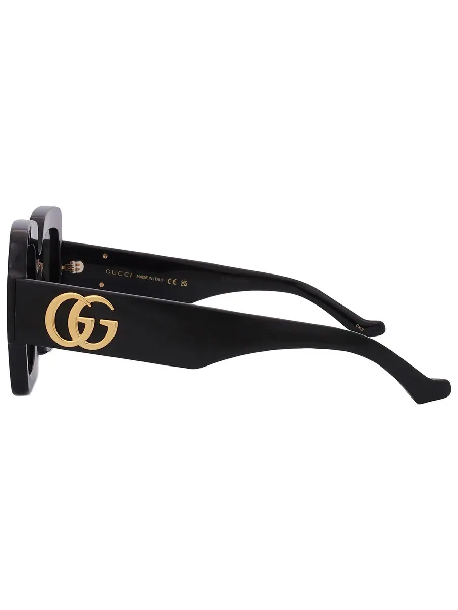 Женские солнцезащитные очки Gucci Grey Square GG1547S 001 50 — изображение 5 из 6, черный