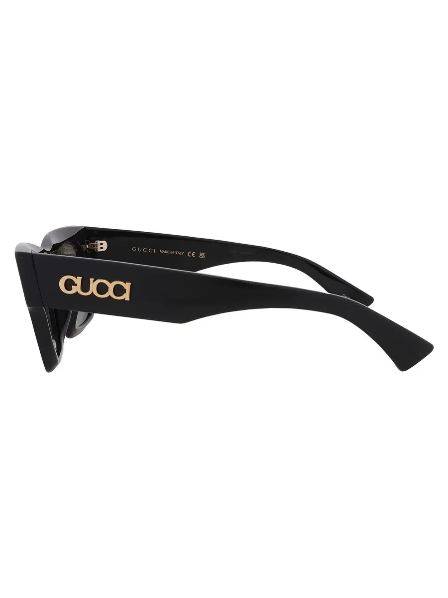 Женские солнцезащитные очки Gucci серого квадратного цвета GG1835S 001 52 — изображение 4 из 5, черный