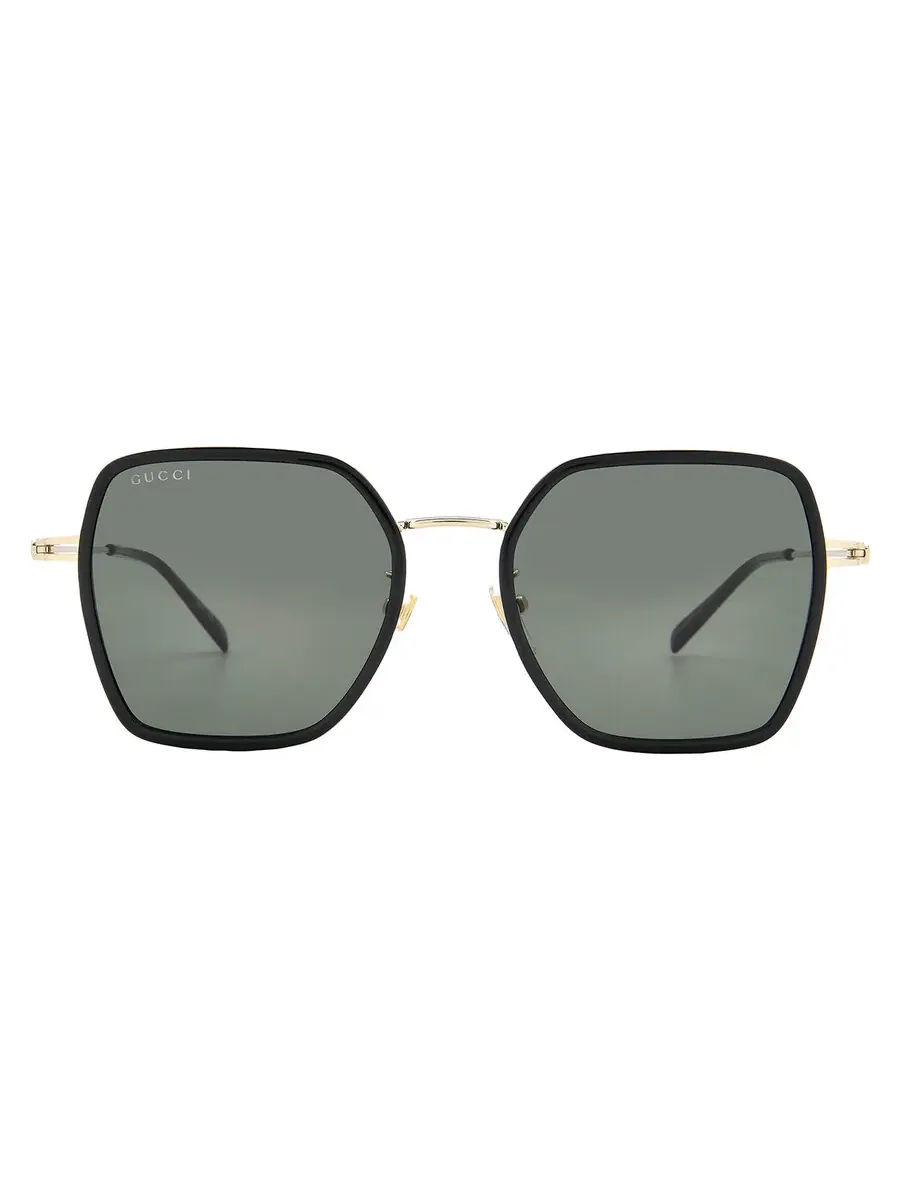 Женские солнцезащитные очки Gucci Grey Square GG1850SA 001 53, черный/золотой