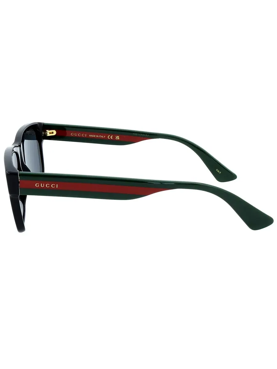 Мужские солнцезащитные очки Gucci Grey Square GG0340S 006 58 — изображение 3 из 6, черный