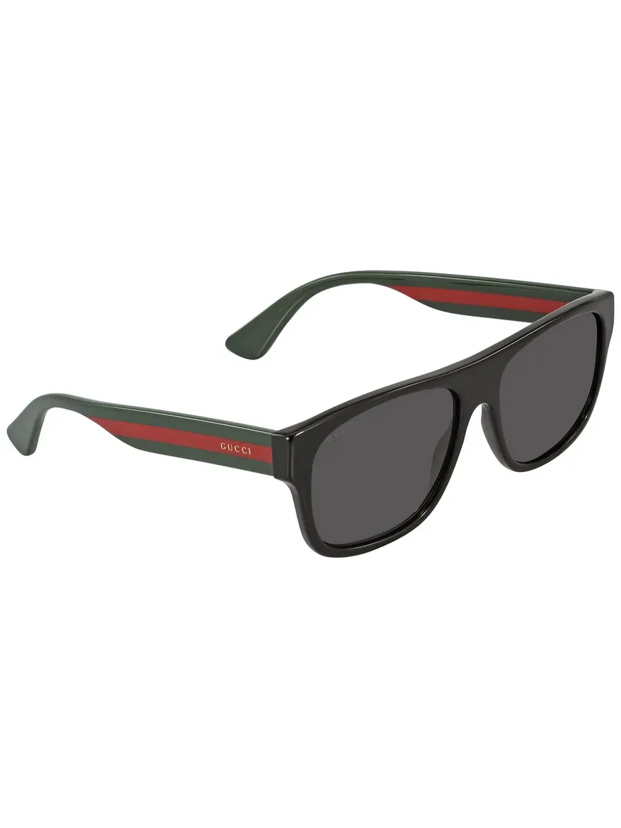 Мужские солнцезащитные очки Gucci Grey Square GG0341S 001 56 — изображение 3 из 5, серый
