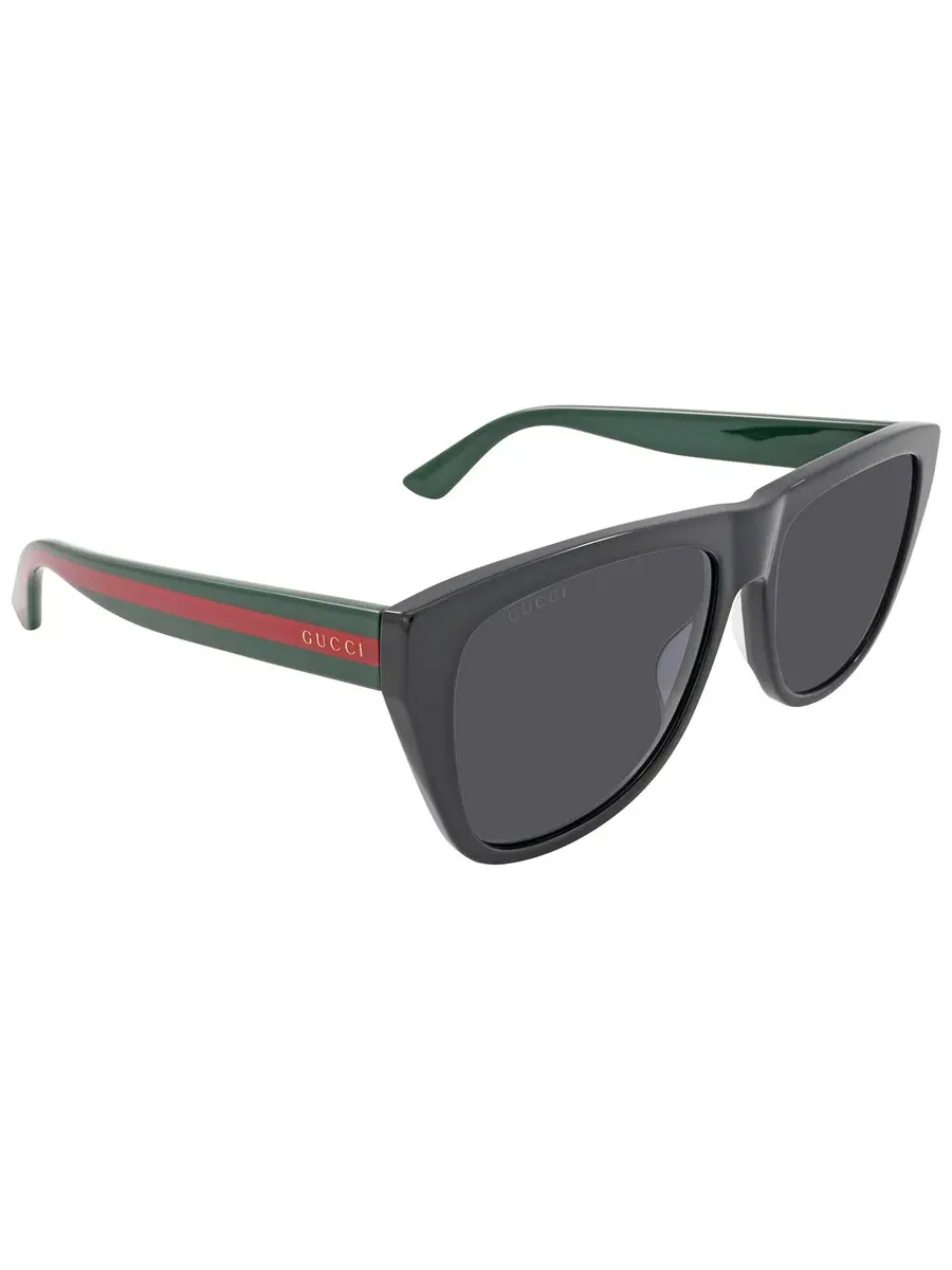 Мужские солнцезащитные очки Gucci Grey Square GG0926S 001 57 — изображение 2 из 4, черный/зеленый