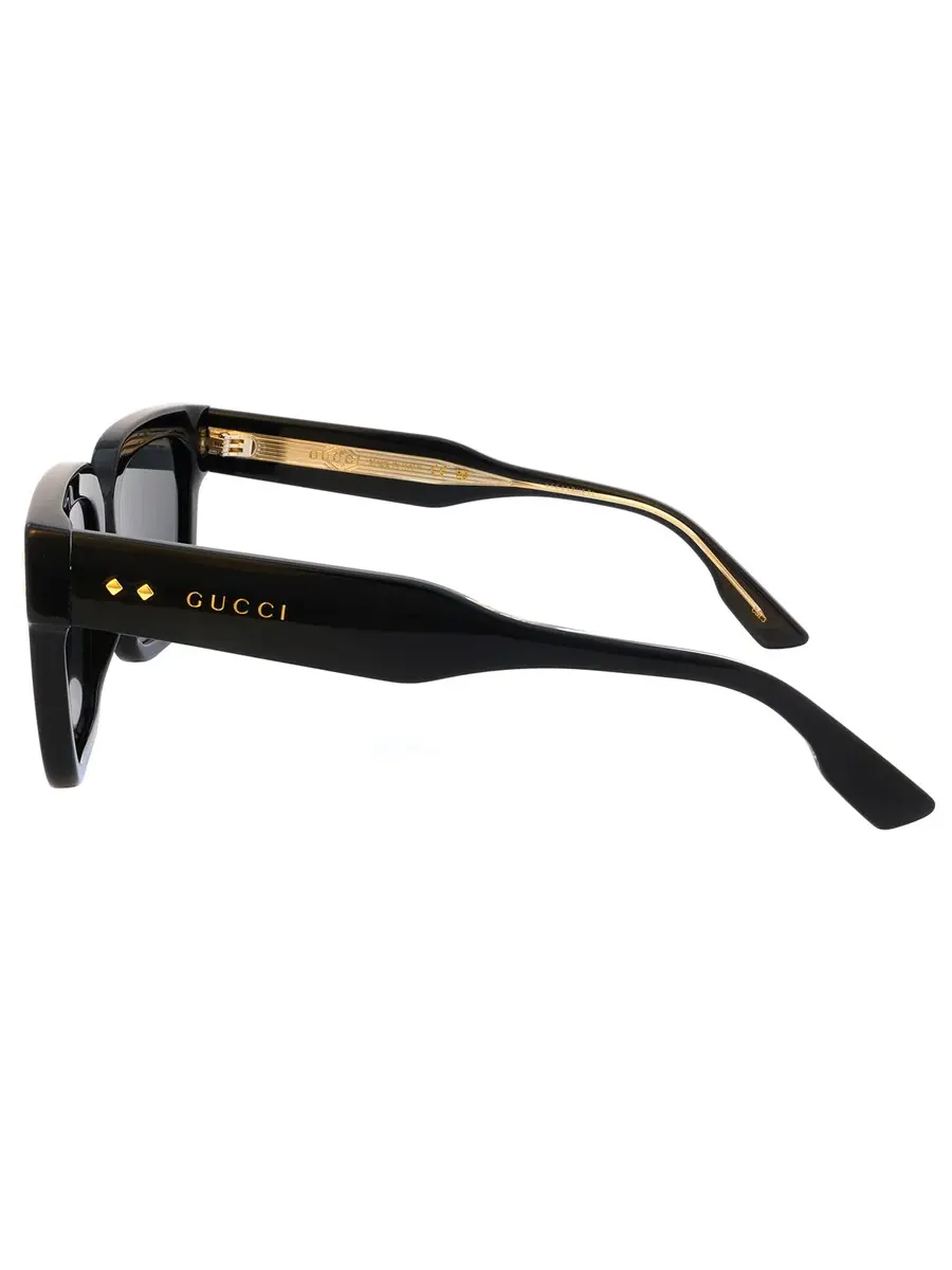 Мужские солнцезащитные очки Gucci Grey Square GG1084S 001 54 — изображение 4 из 5, черный
