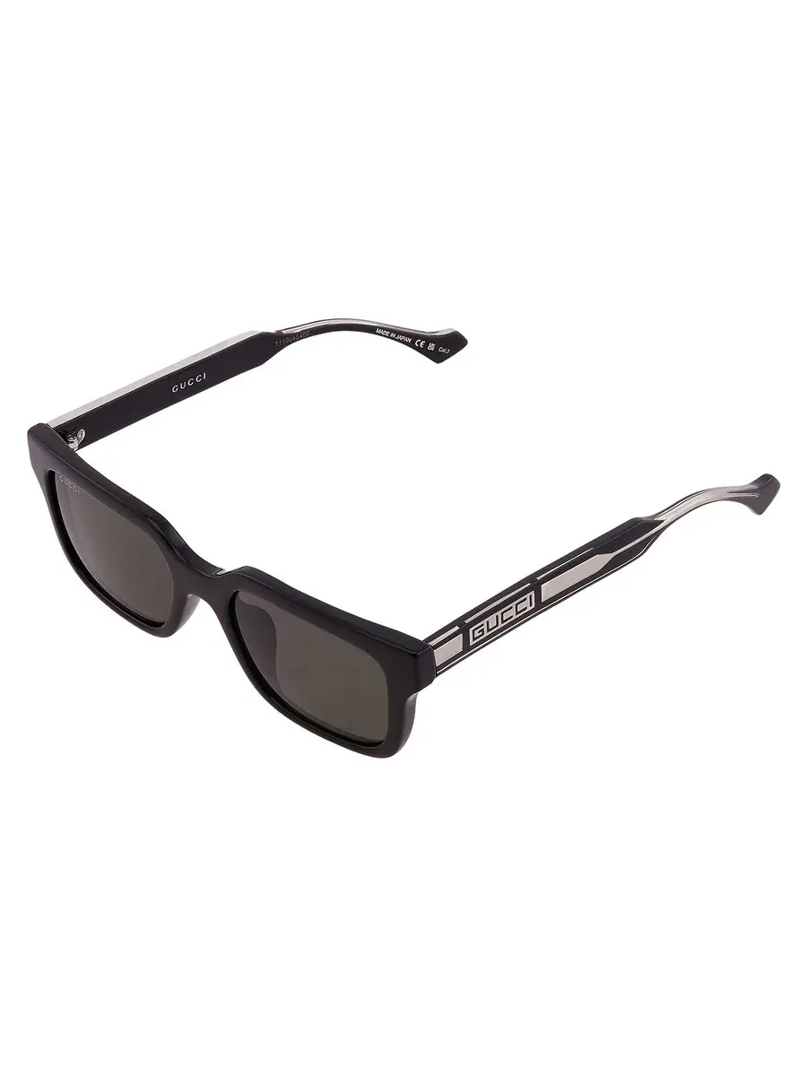 Мужские солнцезащитные очки Gucci Grey Square GG1732SK 001 55 — изображение 3 из 5, черный