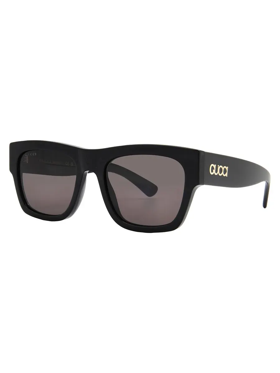 Мужские солнцезащитные очки Gucci серого квадратного цвета GG1793S 001 54 — изображение 2 из 5, черный