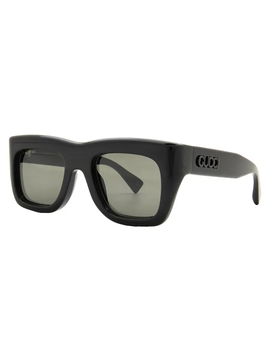 Мужские солнцезащитные очки Gucci Grey Square GG1811S 001 52 — изображение 2 из 5, черный