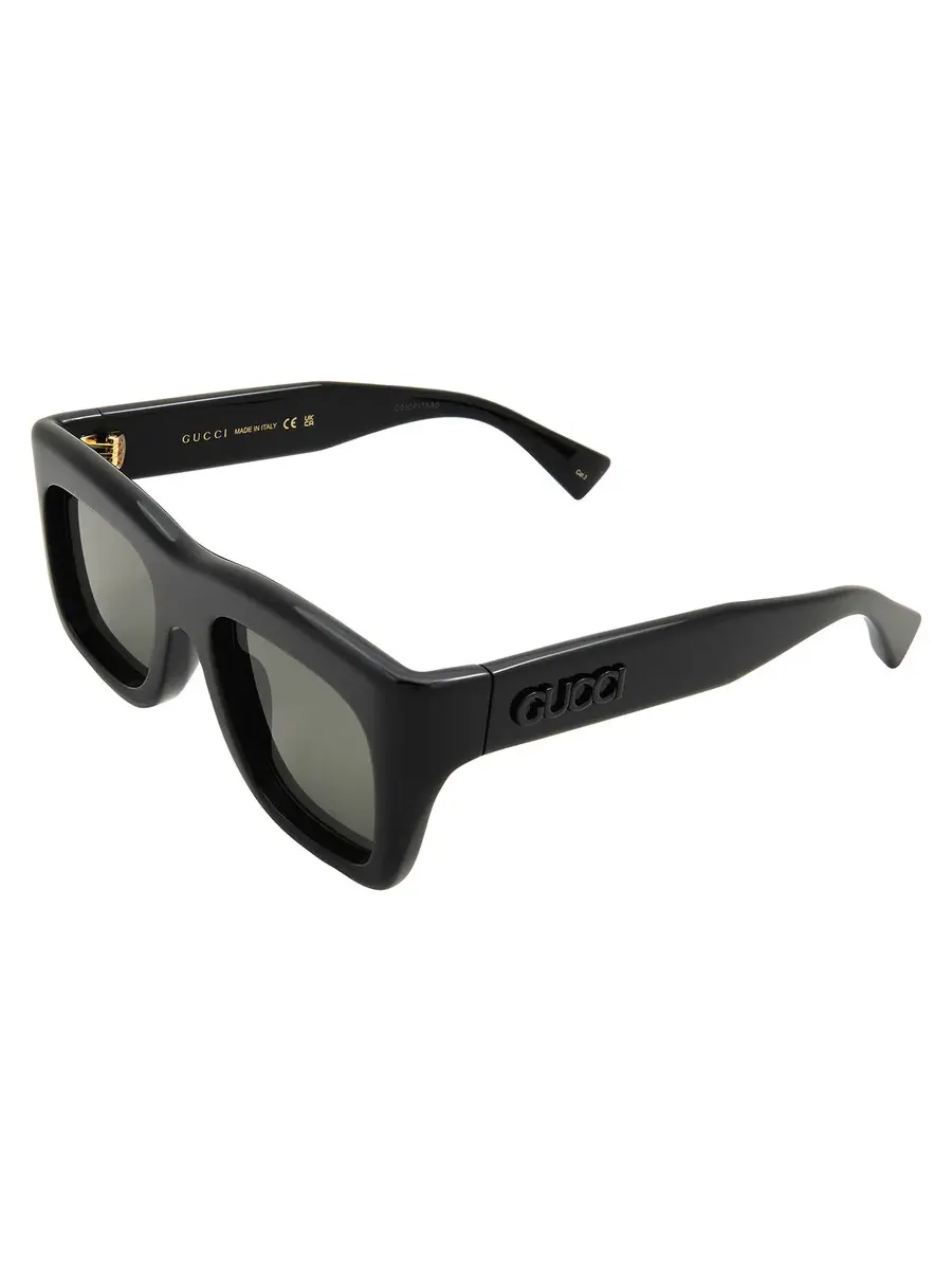 Мужские солнцезащитные очки Gucci Grey Square GG1811S 001 52 — изображение 4 из 5, черный