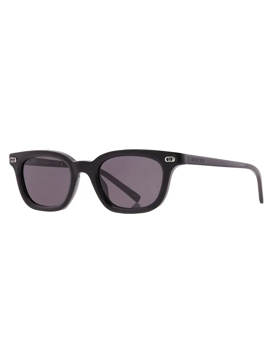 Мужские солнцезащитные очки Gucci серого квадратного цвета GG1946S 001 48 — изображение 2 из 5, черный
